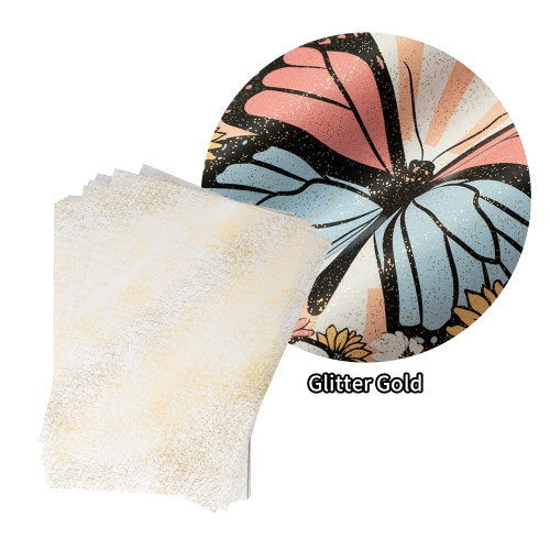 OtterPro DTF A3 folie de tipar cu sclipici – 50 coli – auriu
