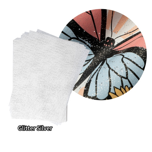 OtterPro DTF Folie de tipar cu sclipici A4 – 100 coli – Argintiu