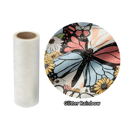 OtterPro DTF folie cu sclipici 30 cm x 100 m – Curcubeu